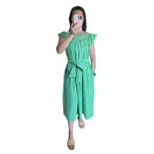 Maison Me Maisonette Frances Smocked Midi Dress Mint Green Gingham Tuckernuck